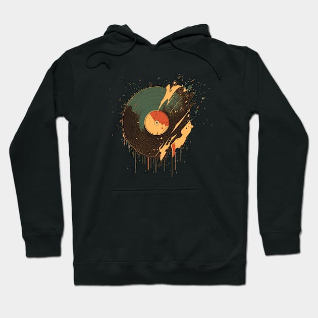 Broken vinyl record Hoodie by Transcendexpectation